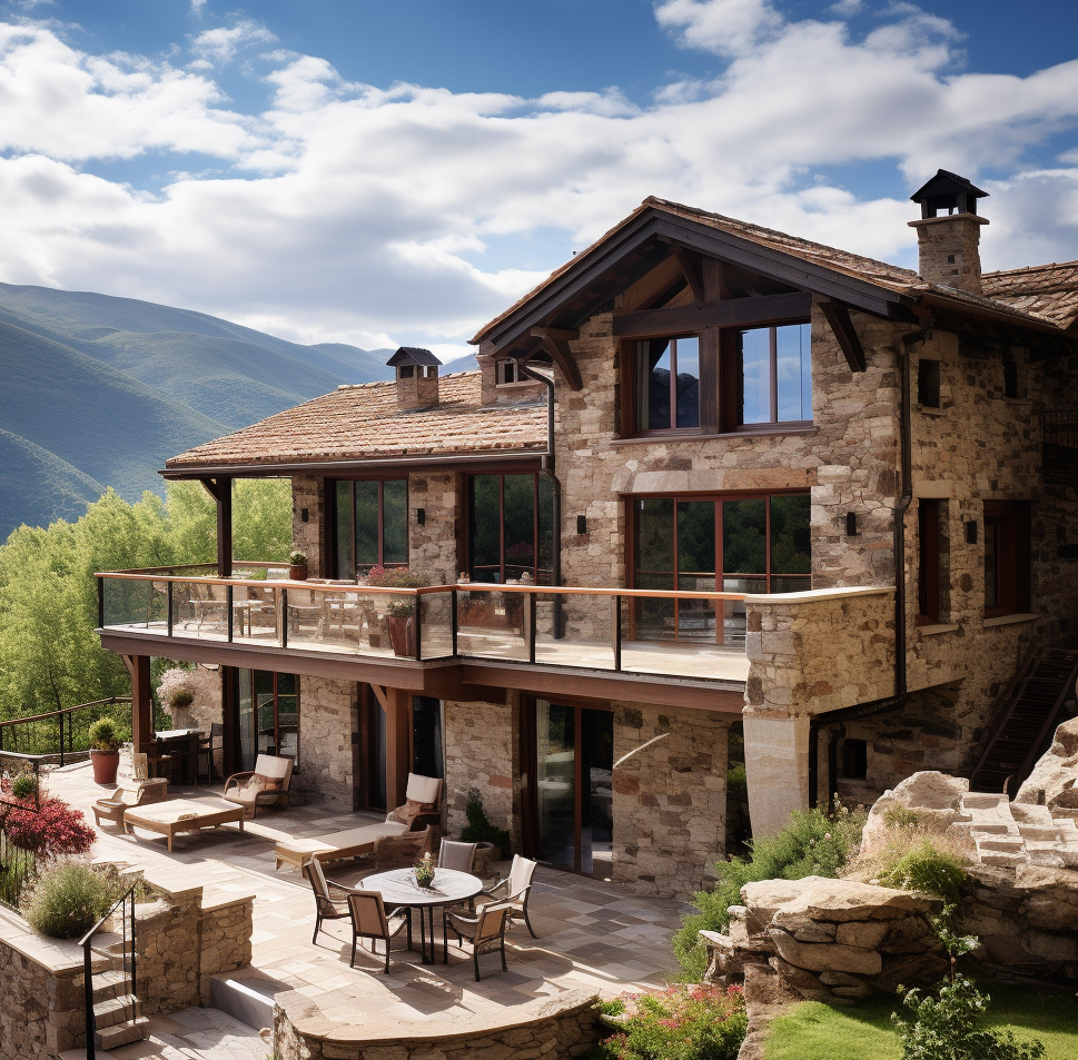 Portfolio - chalet de piedra en las montañas de España
