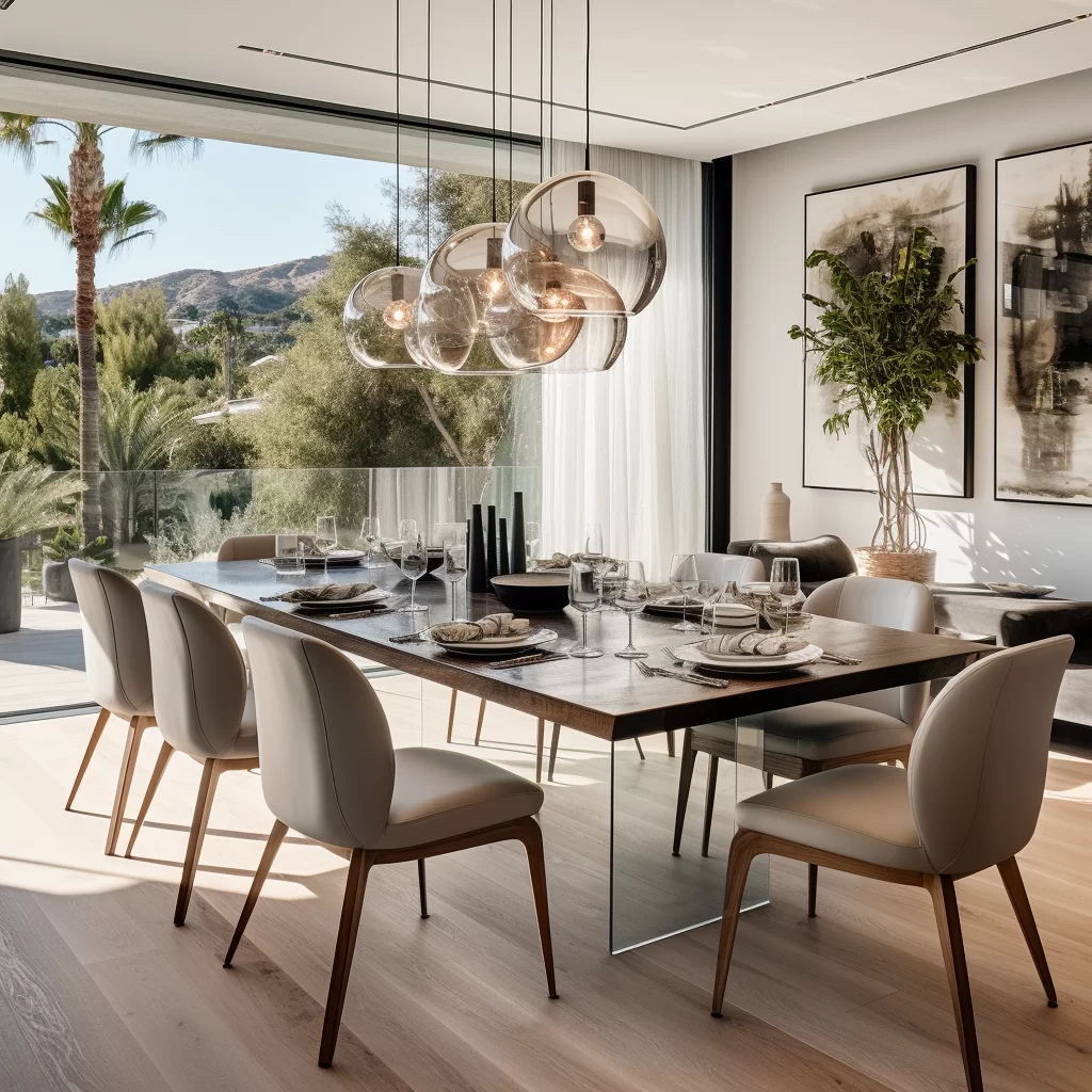 Portfolio - Dining room in a modern seaside villa