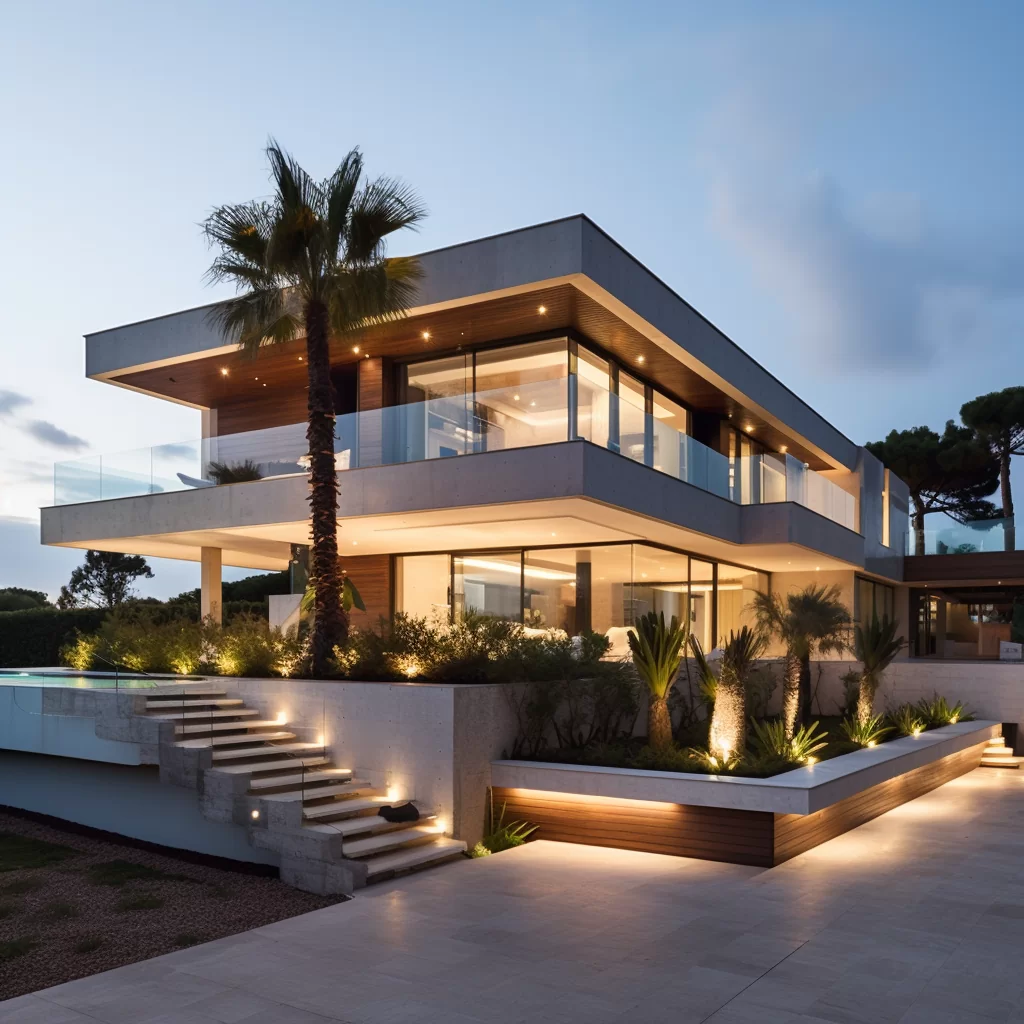 interior of modern villa in spain.